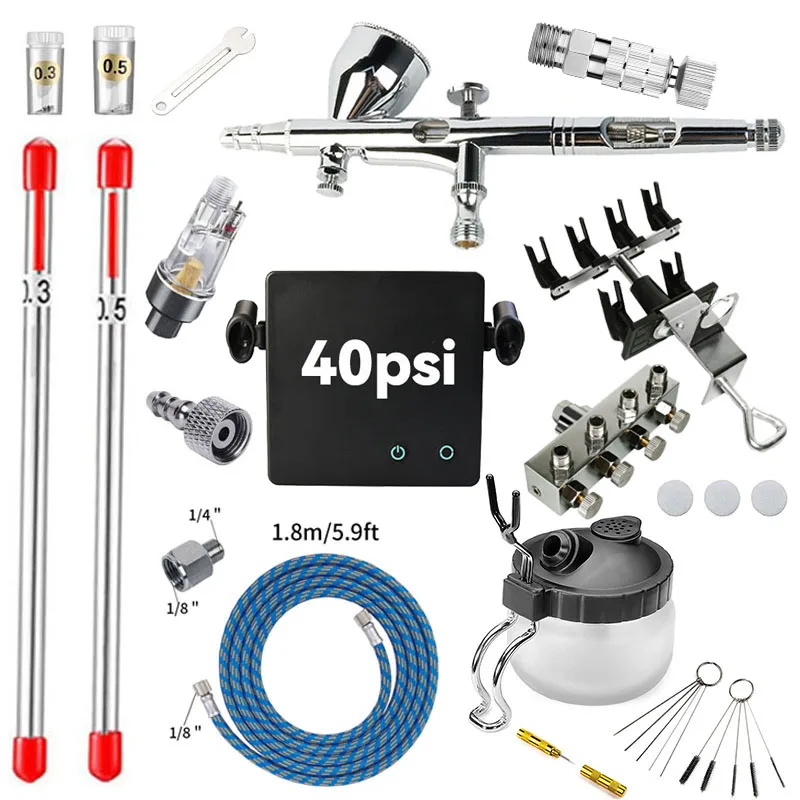 

Airbrush Accessories Compressor airbrush kit for makeup manicure paint tattoos with 40psi automatic stop compressor kit