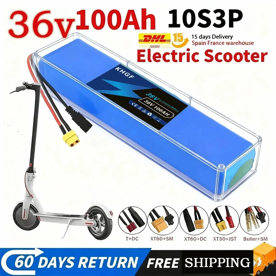 10S3P 36V 100000mAh Elektroroller-Akkupack 18650 Lithium-Akkupack für M365 Elektroroller 36V Akku für Roller
