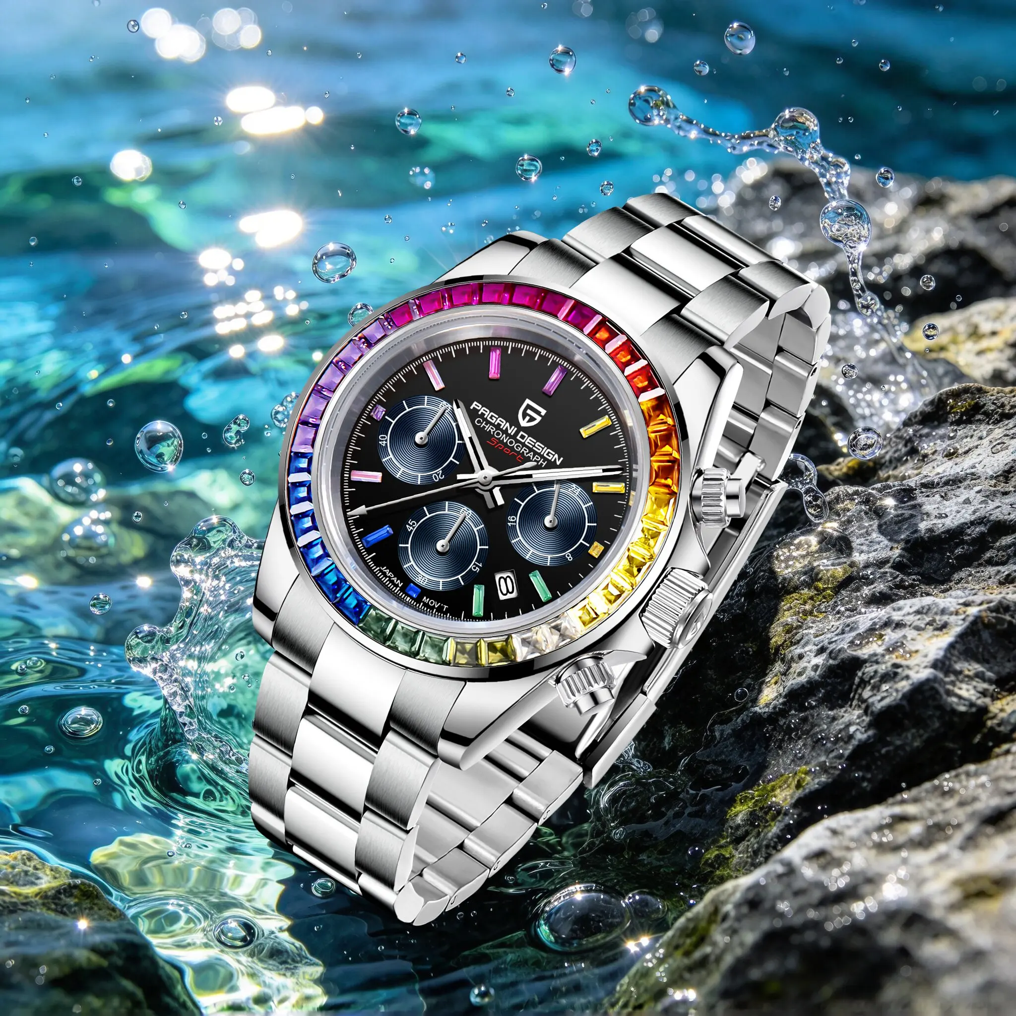 PAGANI DESIGN Men Exquisite Quartz Watch Luxury Choice Sapphire Mirror Stainless Steel Calendar Small Three-Pin Chronograph