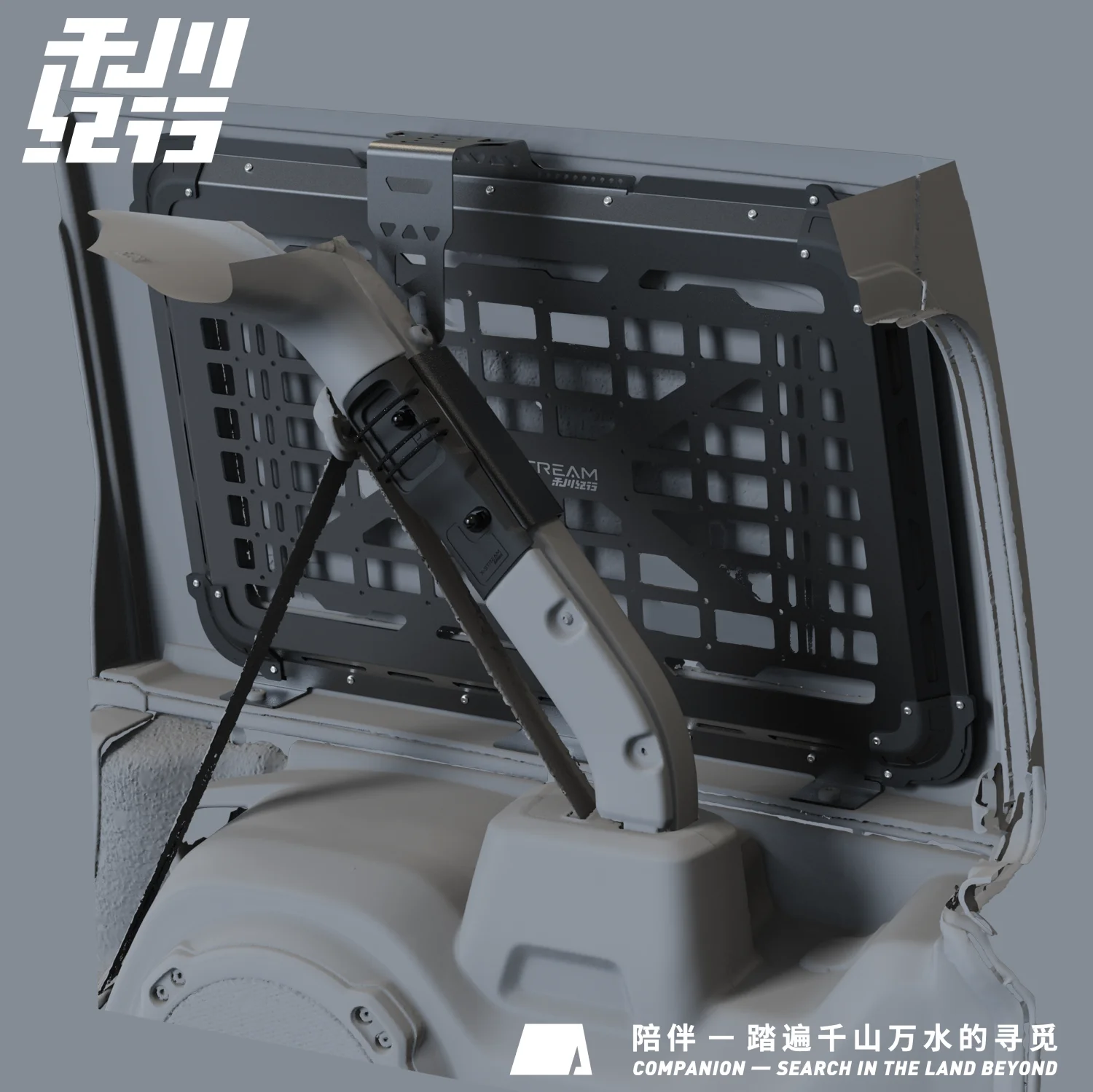 Van 2PC JL Rear Window Inner Mesh Shelves, 4 doors, Aluminum Alloy for Jeep wrangler 2018+ 009