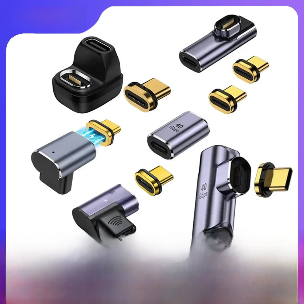 Adapter 100W typu C OTG 40Gbps Magnetyczny szybki transfer danych Tablet USB 4.0 Konwerter ładowania do telefonu Macbook Air Pro Laptop — 2