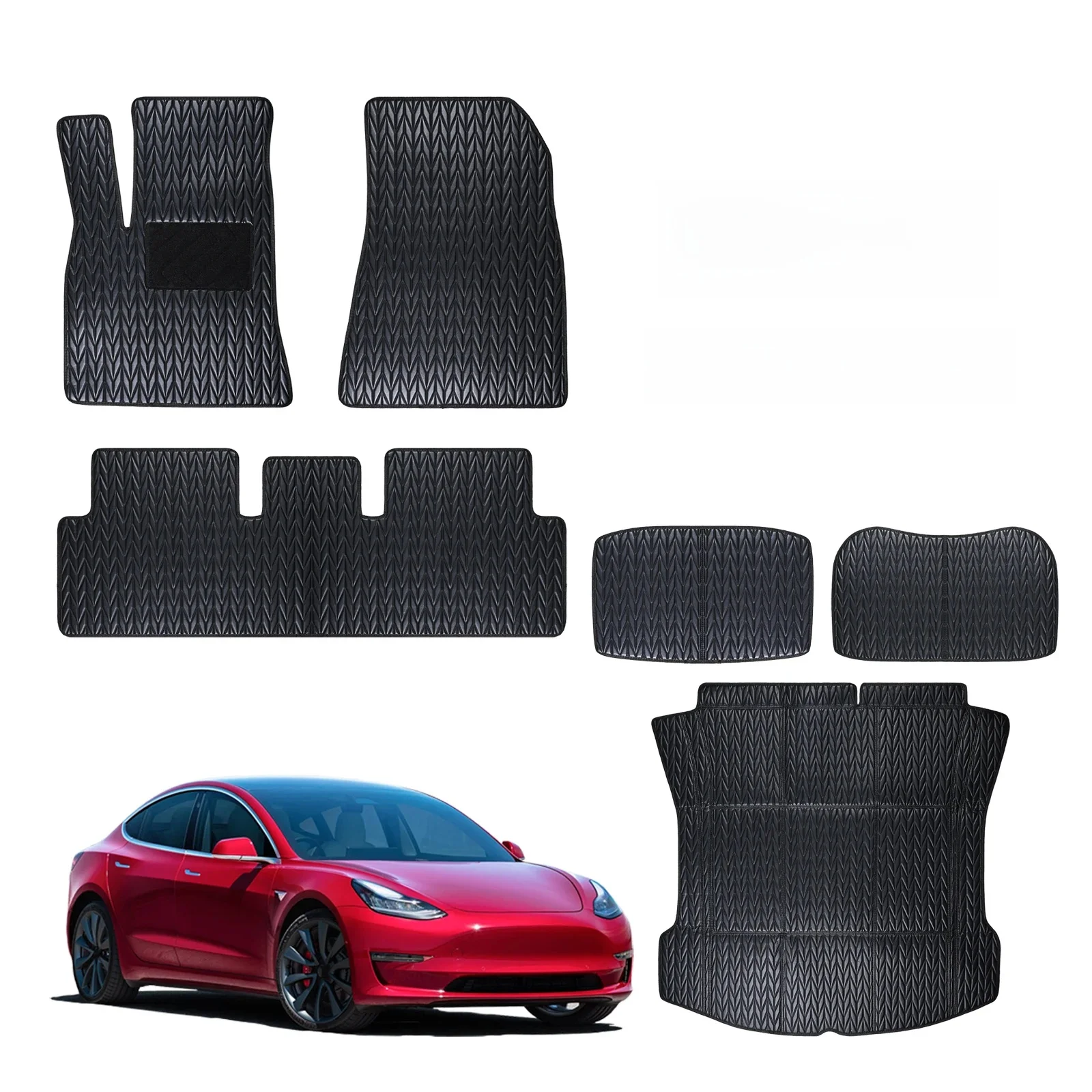 Niestandardowe dywaniki samochodowe wodoodporne, odporne na zużycie, antypoślizgowe dywaniki samochodowe do modelu Tesla 3 2017 2018 2019 2020 2021 2022 — zdjęcie 2