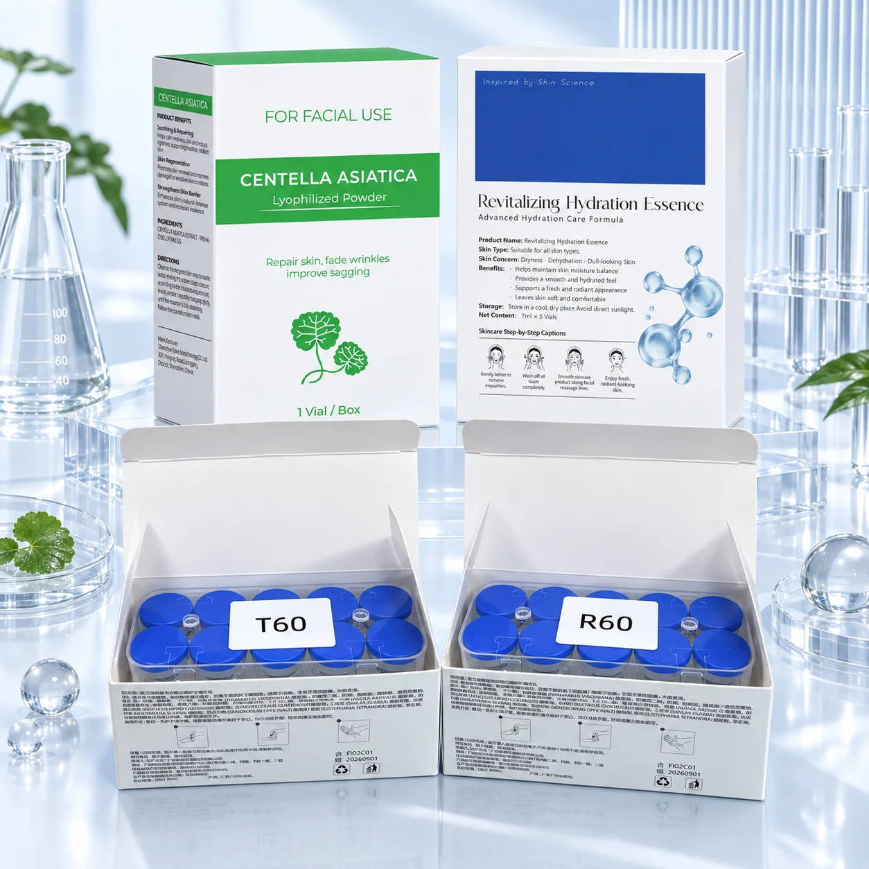 Peptide Facial Ampoule Serum Skin Smoothing & Elasticity Support Hydrating Facial Skin Care Essence OEM