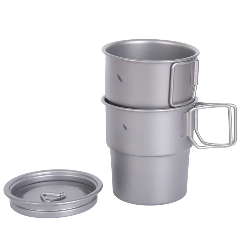 Boundless Voyage Titan-Kaffeetasse, europäischer stapelbarer Becher, 250 ml, Outdoor-Begleitwasserflasche Ti3050D/Ti3051D