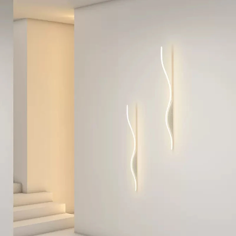 Imagem -04 - Modern Creative Led Wall Lamp Quarto Bedside Lamp Living Room Lamp Background Wall Sconce Escada Corcorredor s Forma Iluminação de Parede