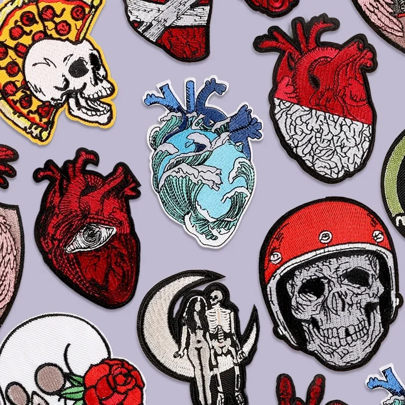 Couture sur patchs pour vêtements coeur fer brodé Fusible thermoadhésif concepteur Mochila transferts De Con Plancha tissu jean