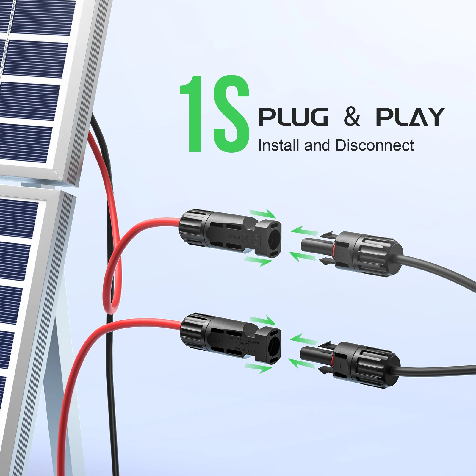 BateriaPower 5 Pairs 30A Y Branch Solar Connectors Parallel Cable Adaptor Kit Solar Panel Wire Spliter Connectors for PV System