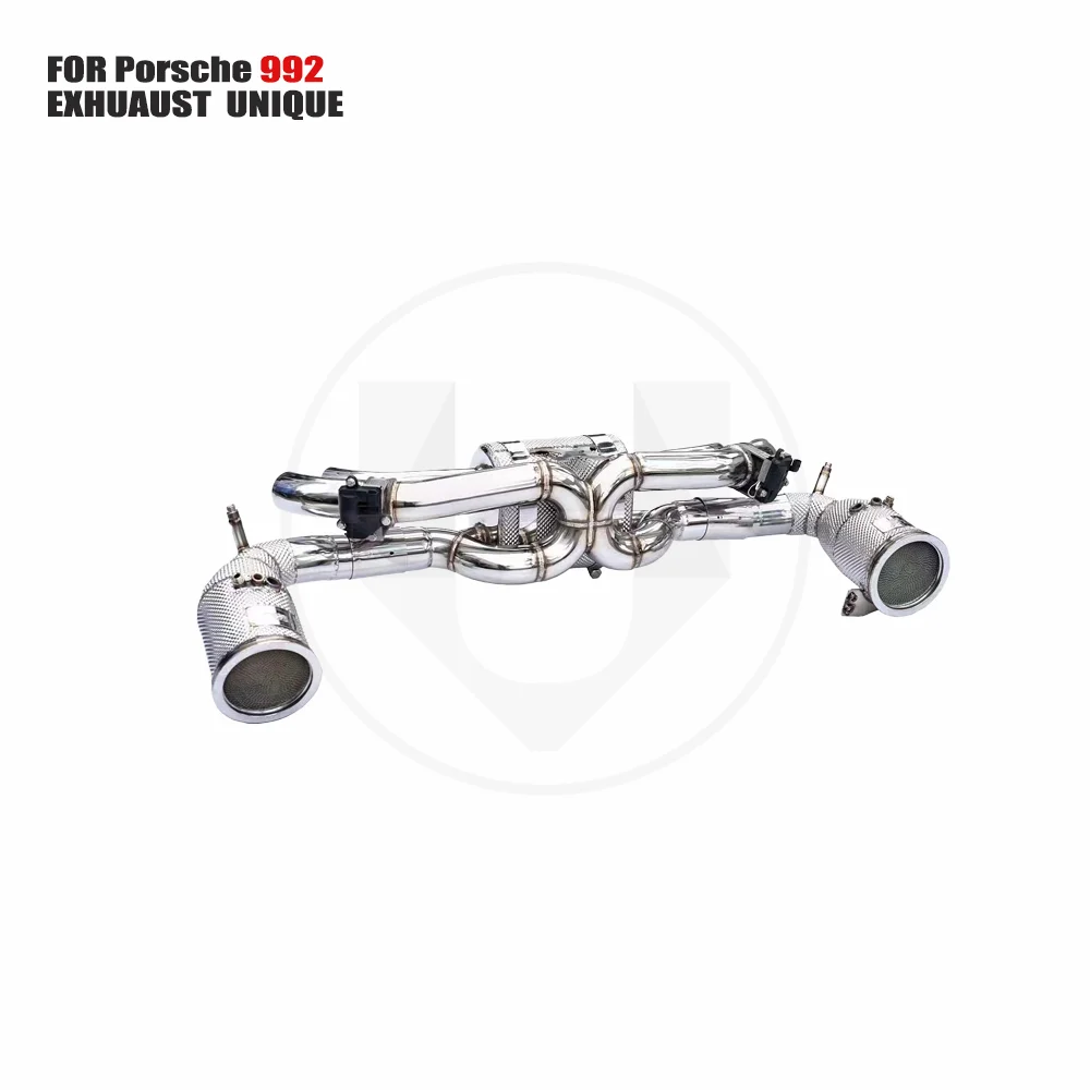 

UNIQUE Stainless Steel Exhaust System Manifold is Suitable for Porsche 992 Auto Modified Valve Muffler Downpipe With Catalyst