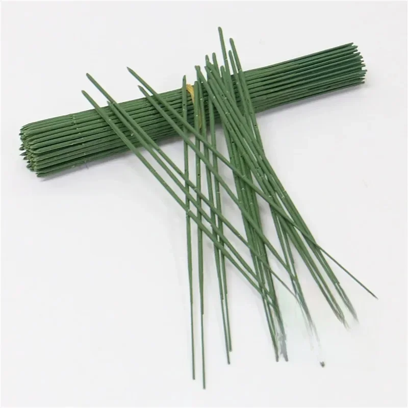 Tige de fleur en fer plaqué plastique, 50/200 pièces, pour hortensia artificielle Rose, 6.69 pouces, tige de bâton de tête de fleur, accessoire de décoration de mariage