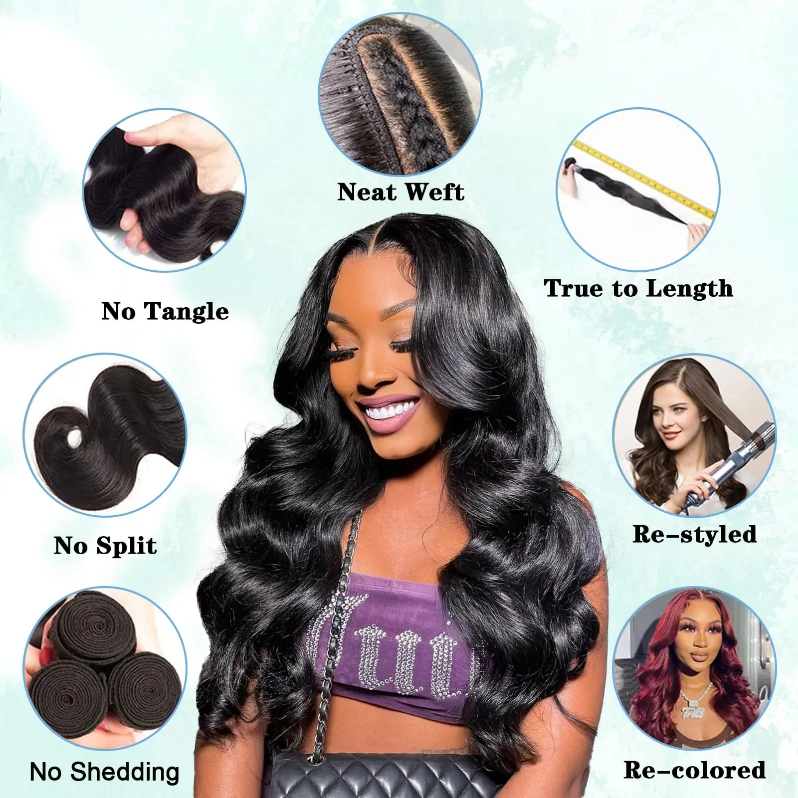 12A Human Hair Bundle Body Wave 3 Bundles Human Hair 24 26 28 Inch 100% Unprocessed Brazilian Virgin Body Wave Human Hair Bundle