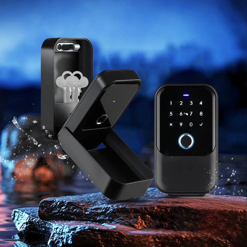 Coffre-fort TTlock à empreintes digitales, boîtier à clés numérique, Bluetooth Wifi, application de déverrouillage à distance, montage mural, verrou de sécurité