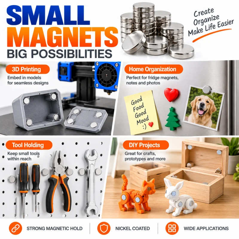 150 Stück 3D-Druck-Magnete-Set 4x2 5x2 6x2 8x2 10x2mm Neodym-Rundmagnete für 3D-Modelle, Miniaturen, DIY-Bastelprojekte – Detail 4