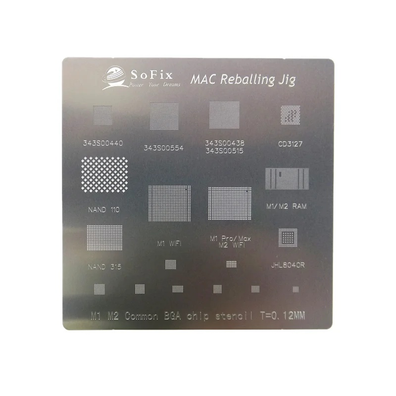 MacBook logic board BGA chip stencil,2016 2020 WIFI,T1,T2,PMU,SMC rebilling