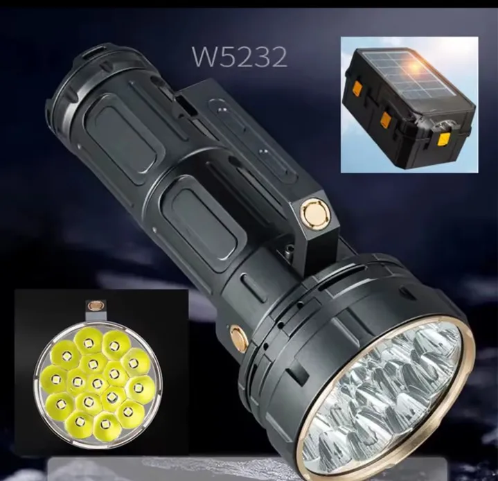 High Power LED Flashlight Ultra Bright Hand Lantern Solar/USB Rechargeable Outdoor Camping Long-Range Torch For Gift Collection photo review