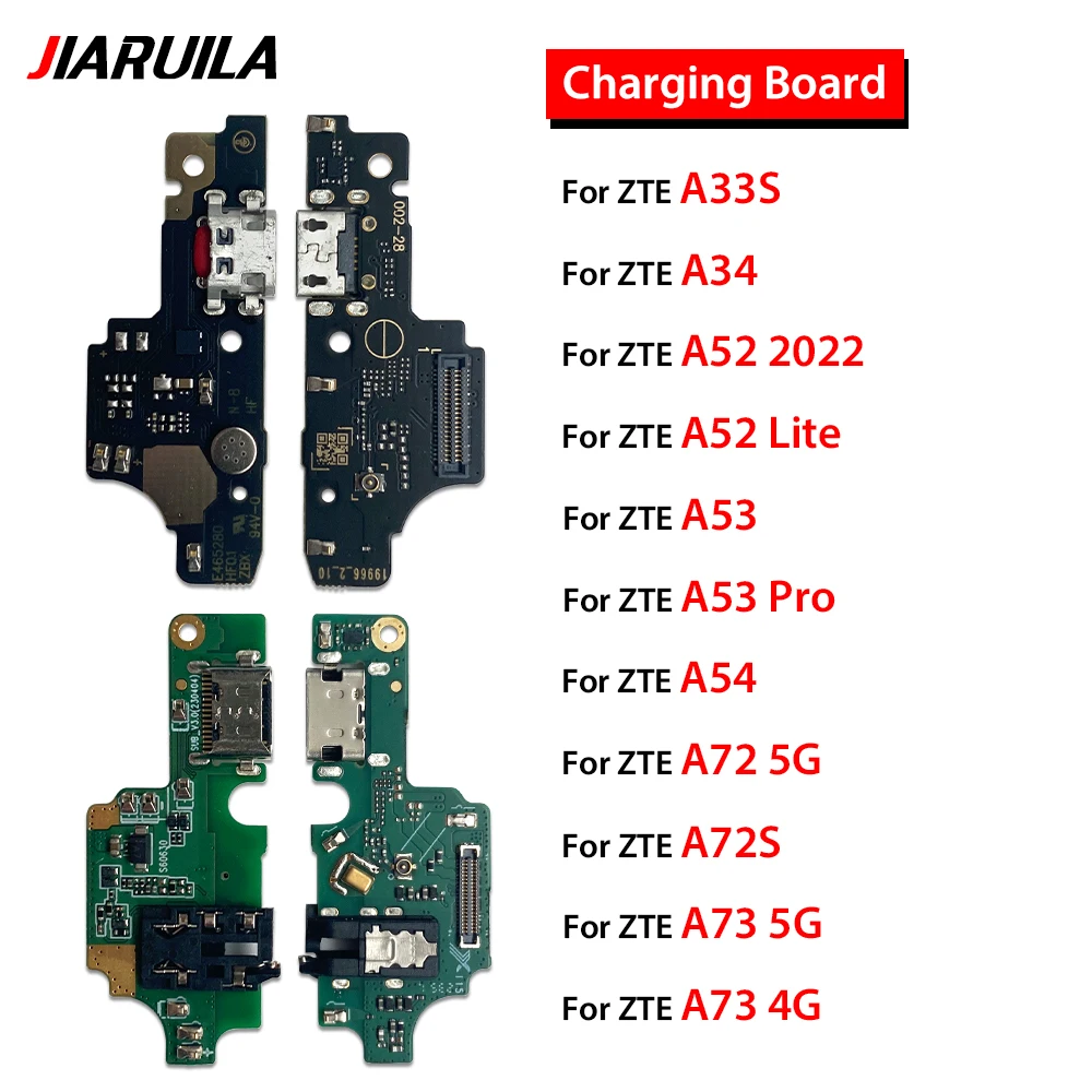 10 PCS USB Charger Charging Dock Port Connector Flex Cable For ZTE A33S/A34/A52 2022/52 Lite/A53 Pro/A53/ A54/A72 5G/A72S/A73 4G