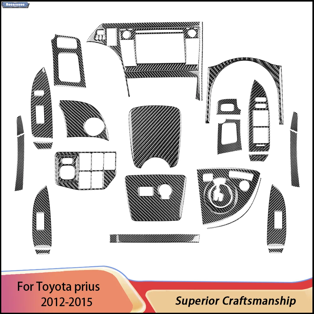 For Toyota prius 2012-2015 Carbon Fiber Car Stickers Car Interior Decorative Accessories