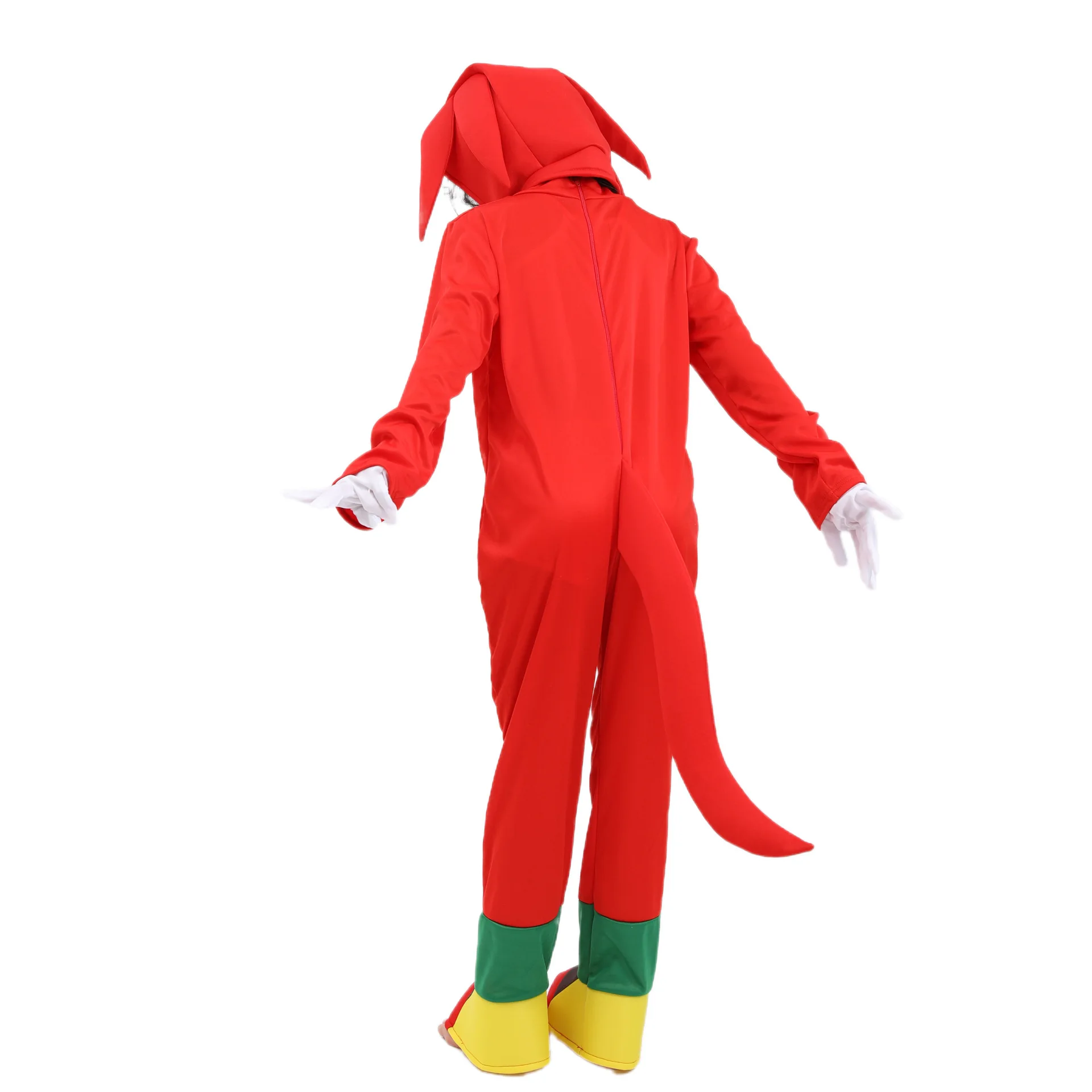 Traje de halloween menino ouriço vermelho sonic crianças vermelho knuckles macacão novo uniforme estágio