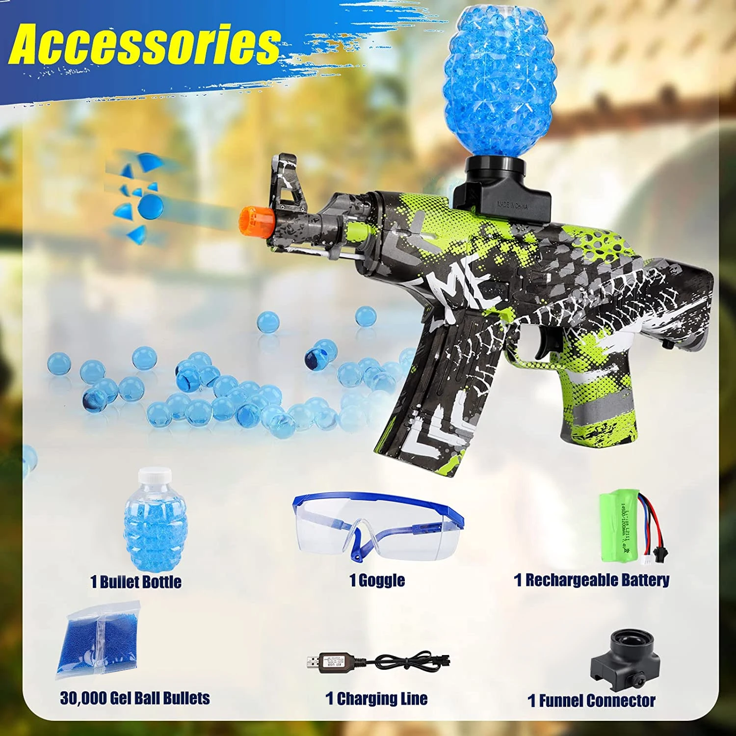 AK47 Electric Gel Ball Toy Gun Toy Gun Burst Water Polo Gun 45000 Gel Ball Gun For Outdoor Team Game Shooting Burst Gel Gun