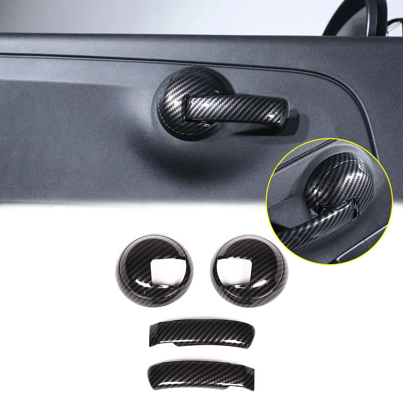 

ABS углеродное волокно, внутренняя дверная ручка, чехол для Fiat 500 Abarth 595 2010-2024, Стайлинг, декоративная отделка, аксессуары