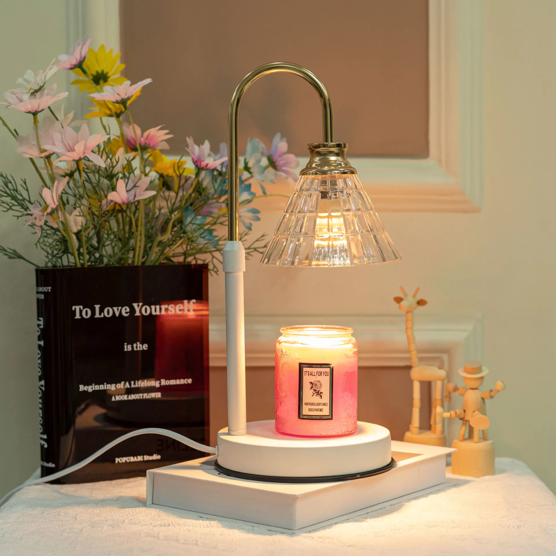 Imagem -03 - Modern Candle Warmer Lamp com Temporizador Retro Melting Wax Lamp Bedhead Iluminação Home Decor Presente para Mãe e Menina