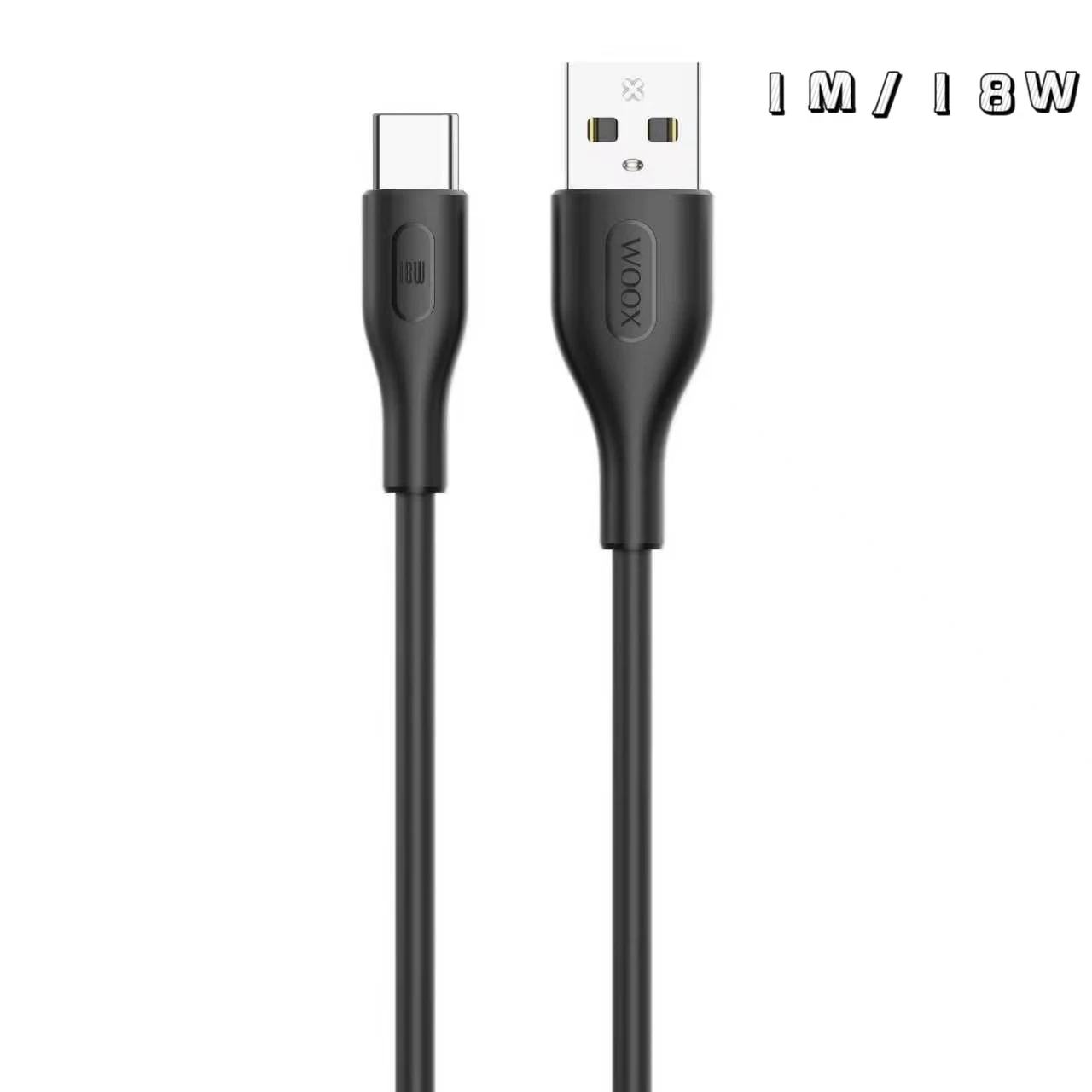 Cable de carga WOOX de 18W USB A a Tipo C, Cable de 1/2/3 metros Tipo C 3A Carga Rápida, Compatible con 18 W, Transmisión de Datos