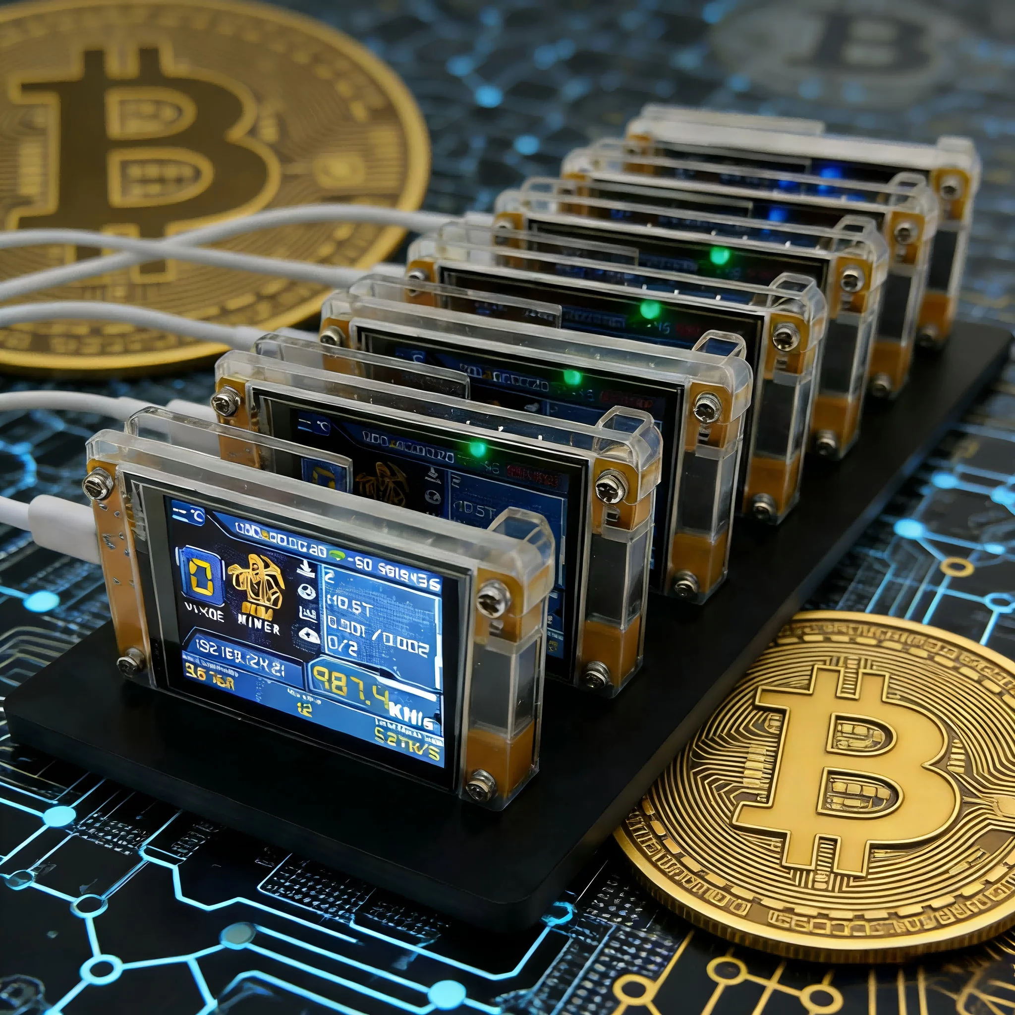 

Nerdminer NMminer 1 шт. 2 шт. 4 шт. с кронштейном 1060 кГц/с Nerd Miner обновленная версия хешрейт 2,8 дюйма биткойн соло майнер