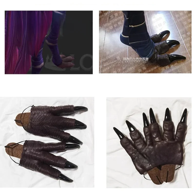 Perruque de plumes de cosplay LOL pour hommes et femmes, chaussures Rakan et Xayah, accessoires de costume, vêtements de sauna