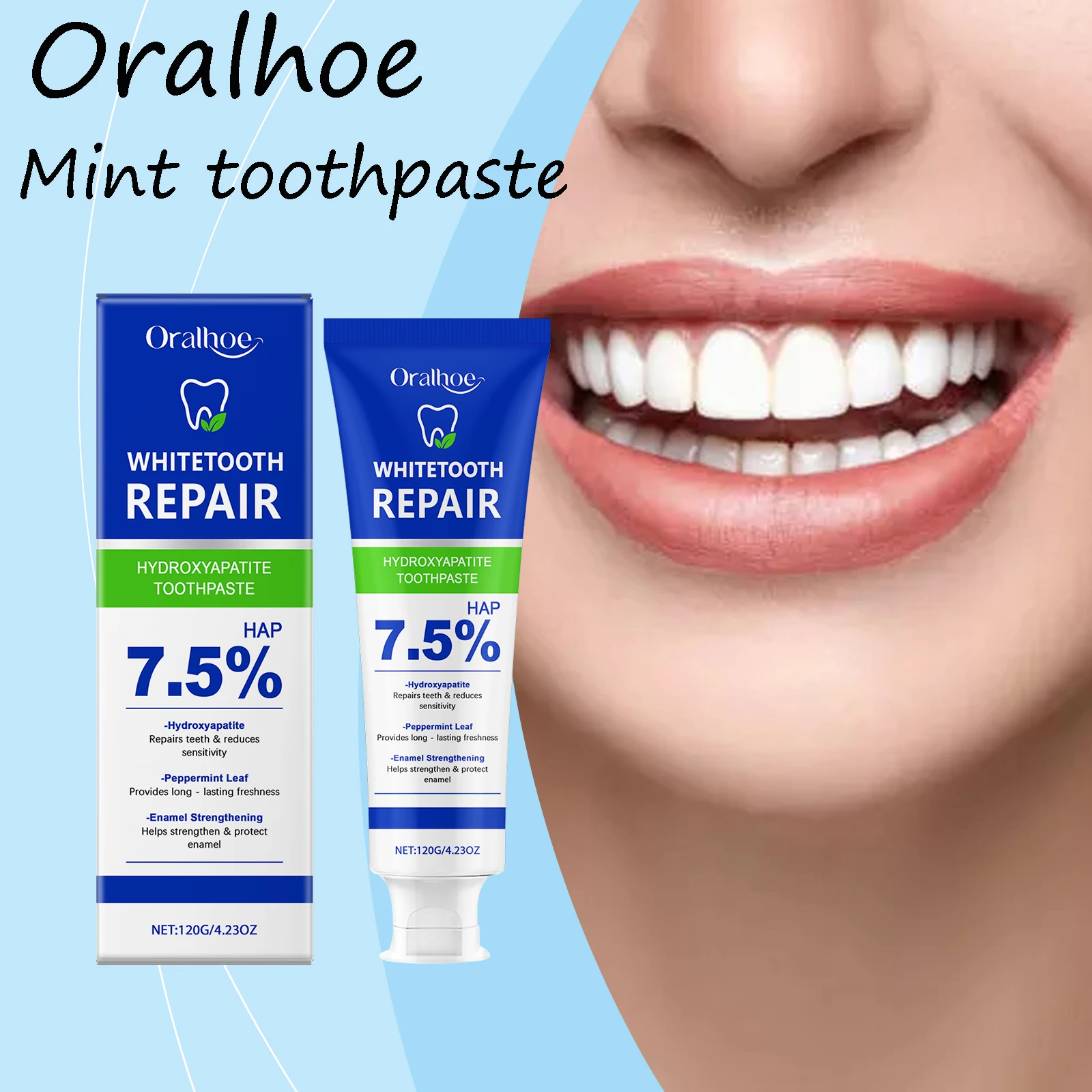 

Зубная паста Oralhoe Mint, мягкая формула, удаление желтых пятен, уменьшение зубного камня и налета, устранение неприятного запаха изо рта, зубная паста для ухода за зубами