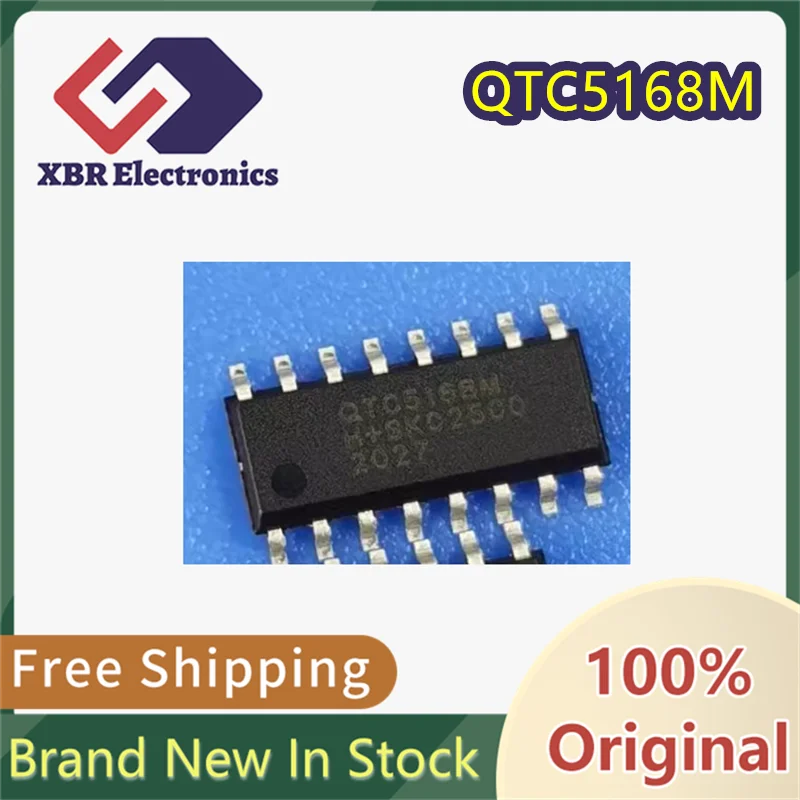 

(5/50 pieces) QTC5168M QTC5168 SOP-16 Strong Anti-interference 6-channel Capacitive Touch Button Chip Brand New