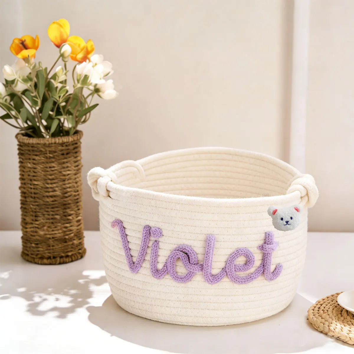 Customizable Personalized Name Storage Basket, Gift Basket