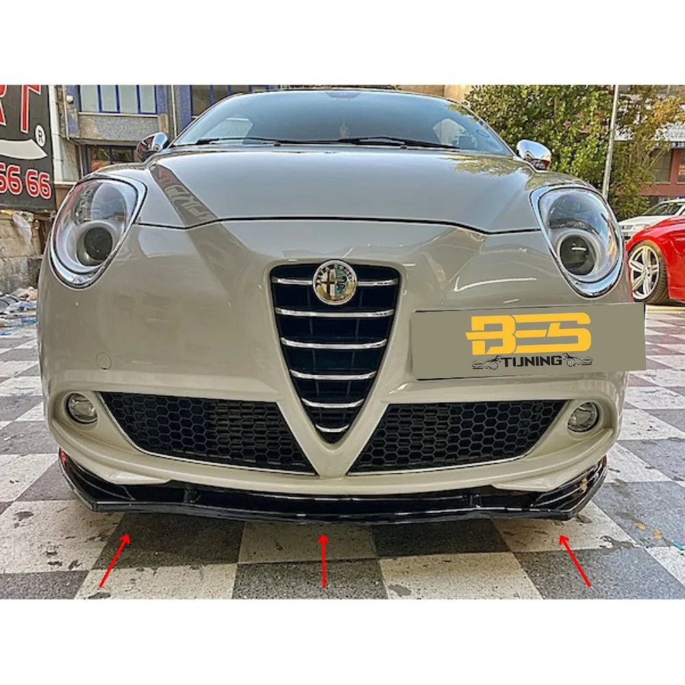 3 Pcs Front Bumper Lip For Alfa Romeo Mito Body Kit Car Accessories Spoiler Splitter Diffuser Flap Bumper Exterior Parts