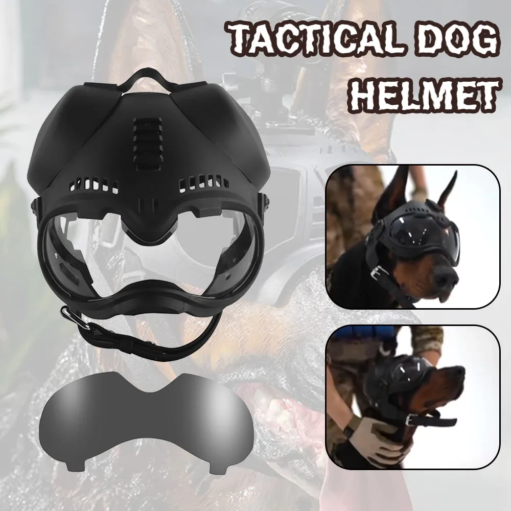 

K9 Dog Tactical Helmet With Picatinny Rail Windproof Anti-Dust Antifog Goggles for Belgian Dutch Terrier German Shepherd Similar