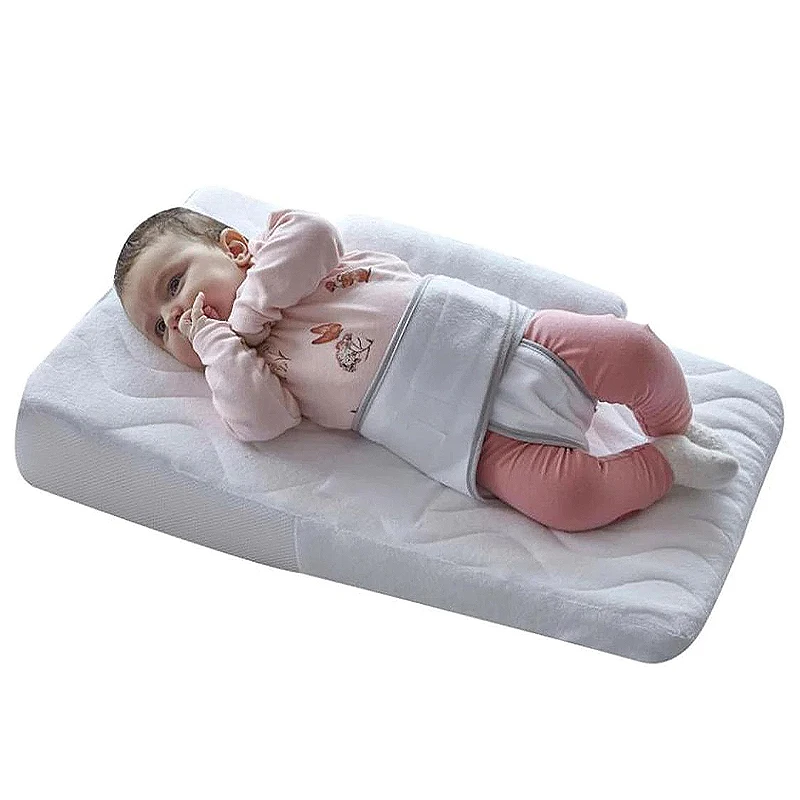 Almohada de reflujo para bebé, almohada suave inclinada para dormir, cuña inclinada