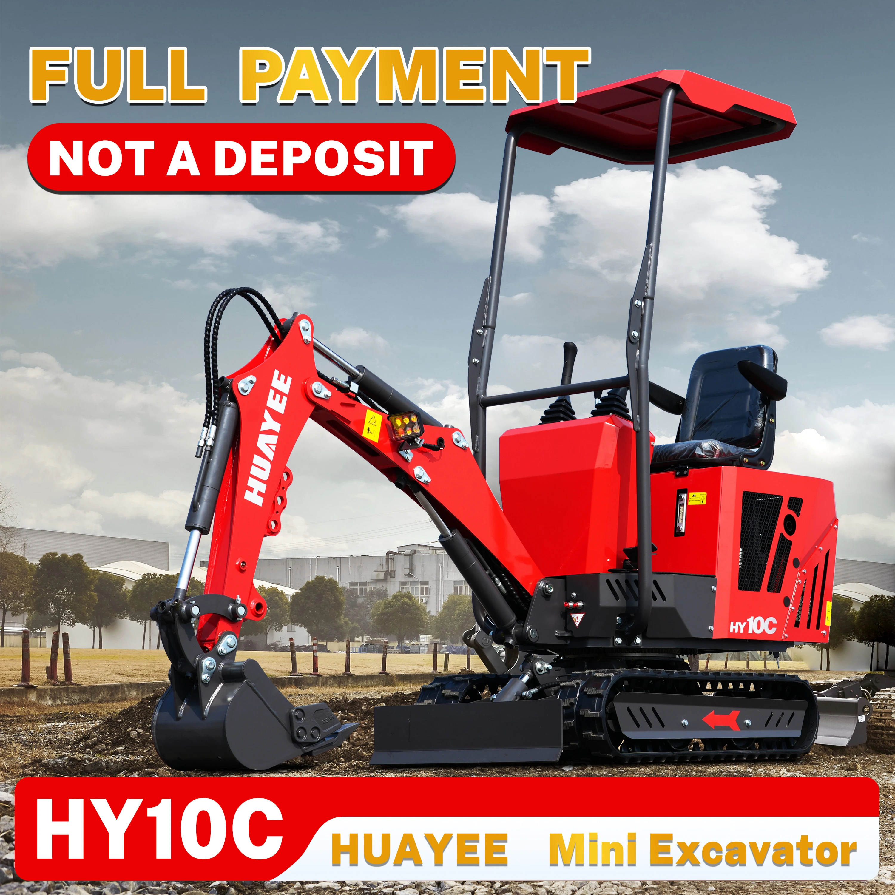 Pagamento completo, non un deposito Mini escavatore idraulico con struttura metallica durevole, bracci idraulici regolabili e protezioni di sicurezza