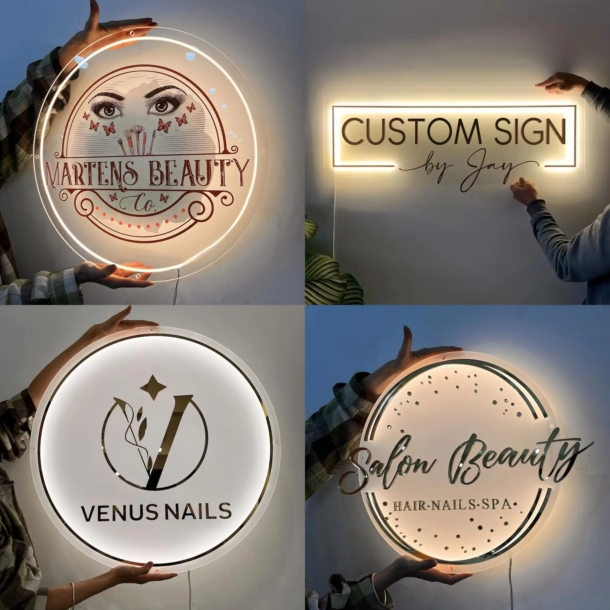 Custom Neon Sign Signboard LED Acrylic Business Backlit Neon Light Name Personalise Custom Logo Deco Office Door Sign Wall Sign