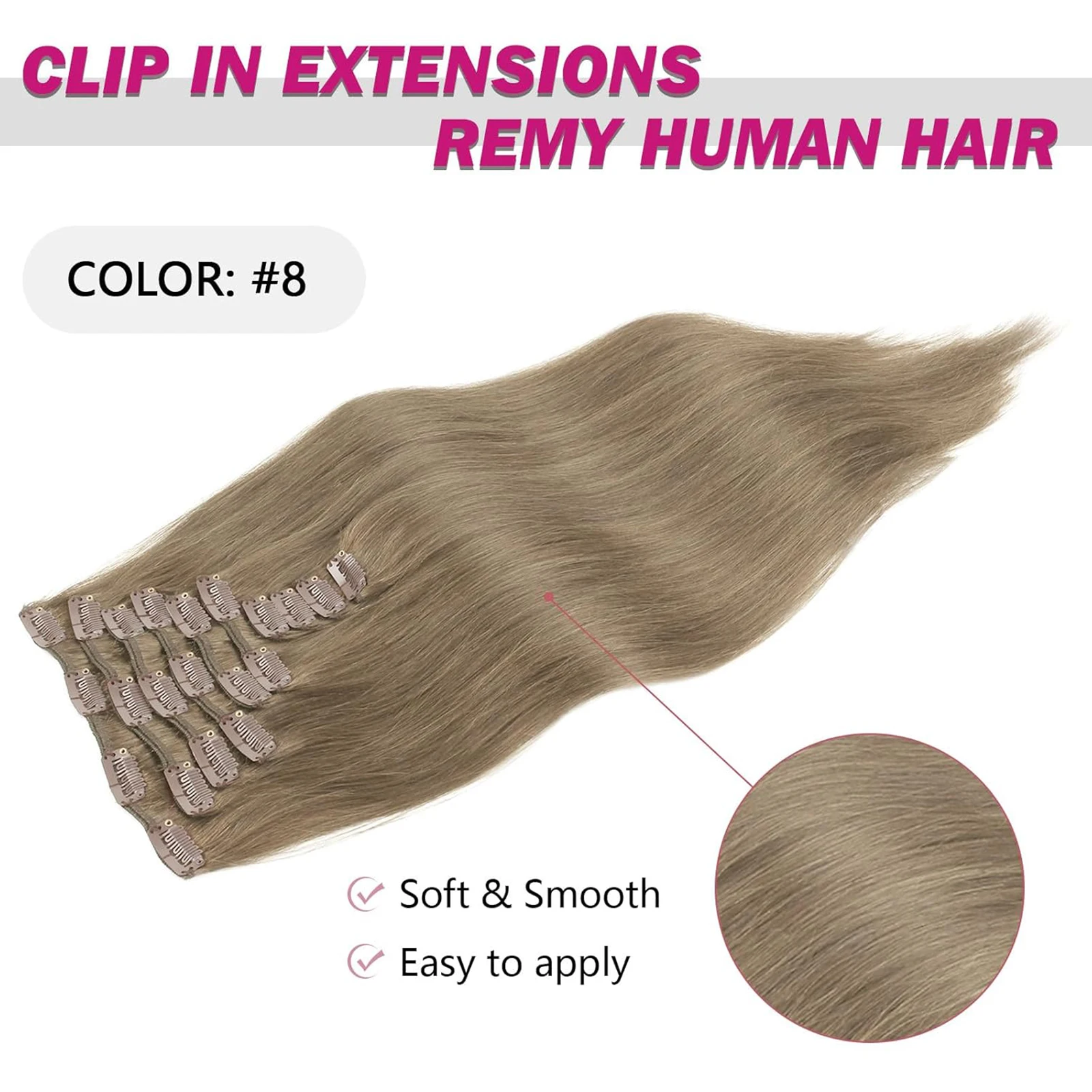 Заколки для наращивания волос Sixstarhair, 10 шт., 160 г и 220 г/упак., 20 футов, 22 дюйма, натуральные, 100 зажимов для наращивания человеческих волос для женщин