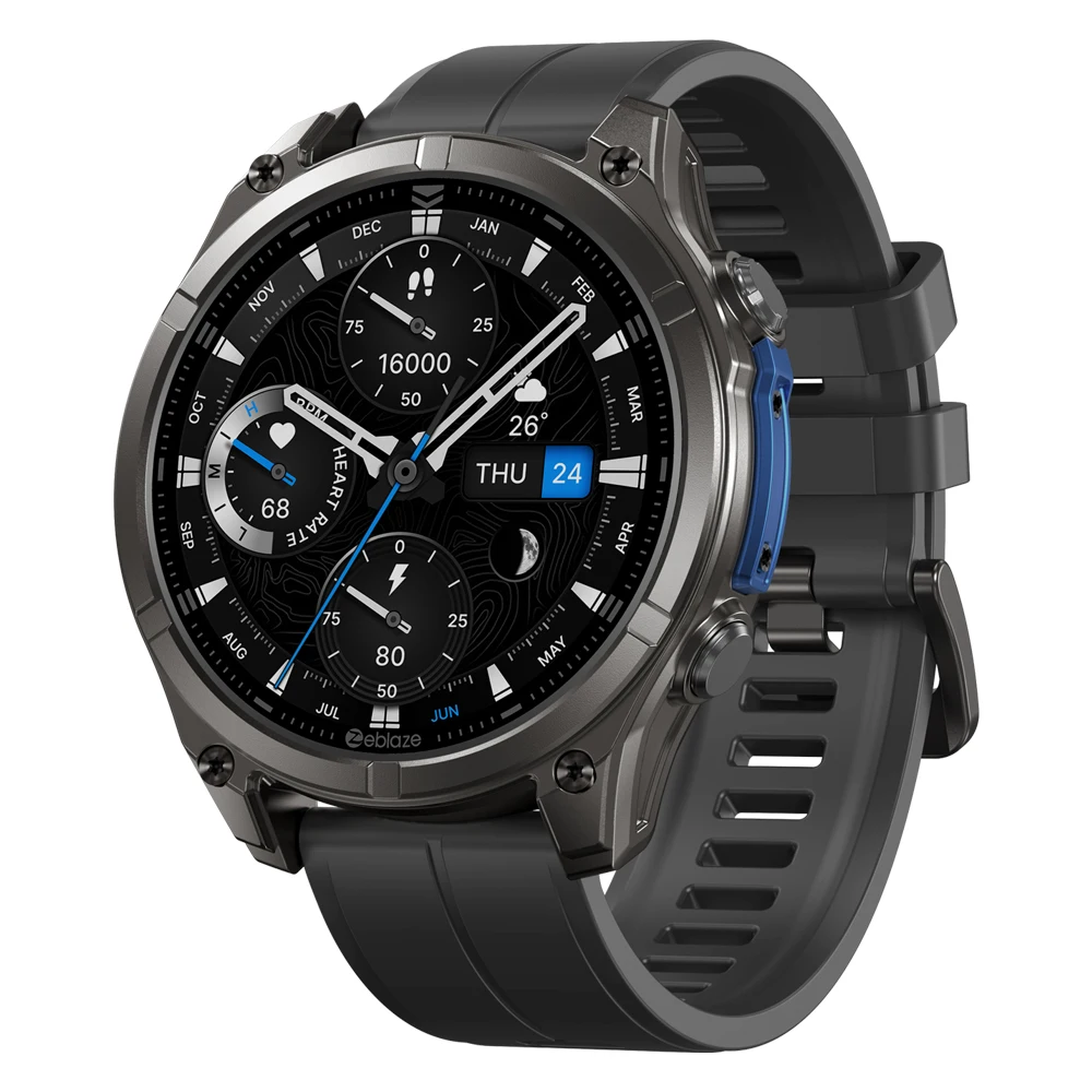Zeblaze 2025 Neue VIBE 8 Smartwatch 1,43" AMOLED-Bildschirm, Saphirglas, 316L Edelstahlgehäuse, Eingebaute Taschenlampe & Mikrofon, Sprachanrufe, Gesundheitstracking (HR/BP), Fitness- &