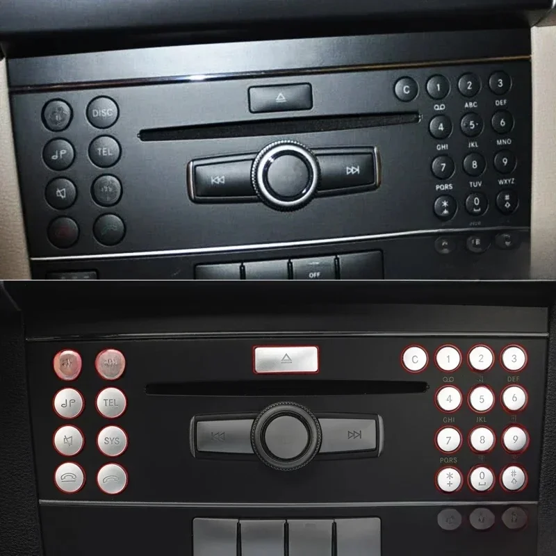 Middenconsole CD Airconditioner Knoppen Stickers Trim Voor Mercedes Benz C Klasse W204 GLK X204 Auto Styling Interieur Accessoires - afbeelding 2