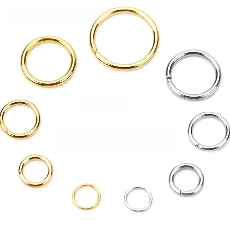 100 sztuk PVD Never Fade Otwarte pierścienie skokowe ze stali nierdzewnej 4 5 6 8 10 mm Pierścienie dzielone Złącza do naszyjników Bransoletka Biżuteria — zdjęcie 2