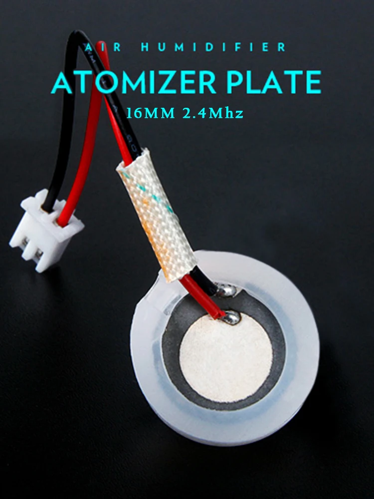 16MM 2,4MHZ Hochleistungs-Ultraschall-Aroma-Luftbefeuchter-Zerstäuber-Zerstäubungsplatte mit Klemmenblock, Kabel und Silikonring – Detail 1