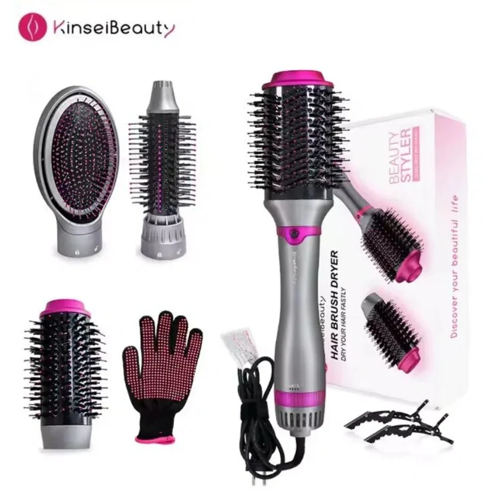 KinseiBeauty מברשת אוויר חם חשמלית מברשת מייבש שיער מברשת מסרק מברשת מחליק שיער למייבש ומברשת יישור כלי לעיצוב שיער