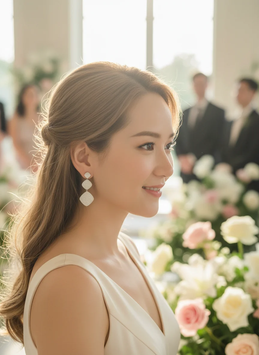 

YLMyself Dangle Drop Earrings Luxury Pave Cubic Zircon Bling Statement Jewelry For Women Party Wedding