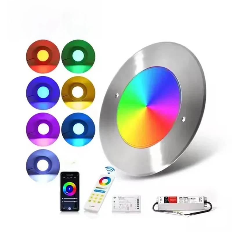 12V lampe de piscine Ip68 Rgb résine d'acier inoxydable rempli 6W 12W 18W 25W 35W sous-marine Led lumières de piscine spot Piscine LED