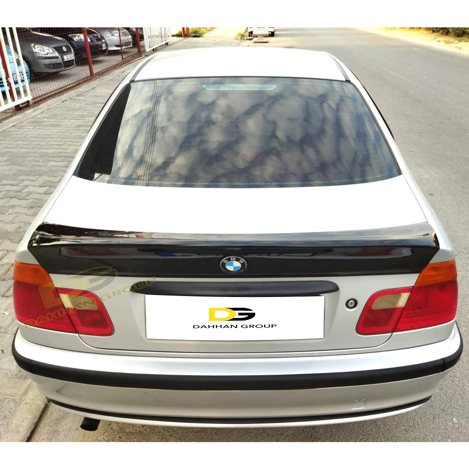 B.w Kit Bodykit ekstensi sayap belakang, Kit Bodykit E46 M3 plastik hitam kilap sayap Spoiler belakang Sedan 4 pintu gaya E46 1997 - 2006 CSL 3 seri