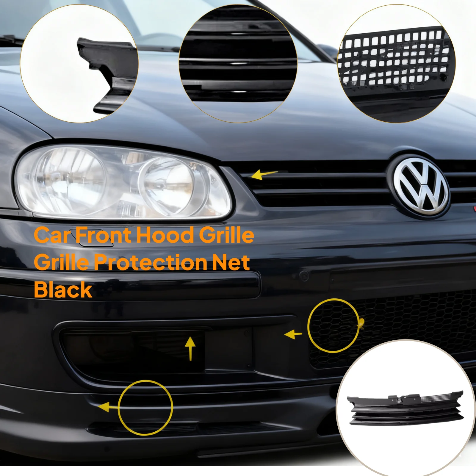 

Car Grill Front Hood Grille Repair Parts Grille Grill Shell Molding Trim Professional 1J0853655G for Volkswagen 99-06 MK4