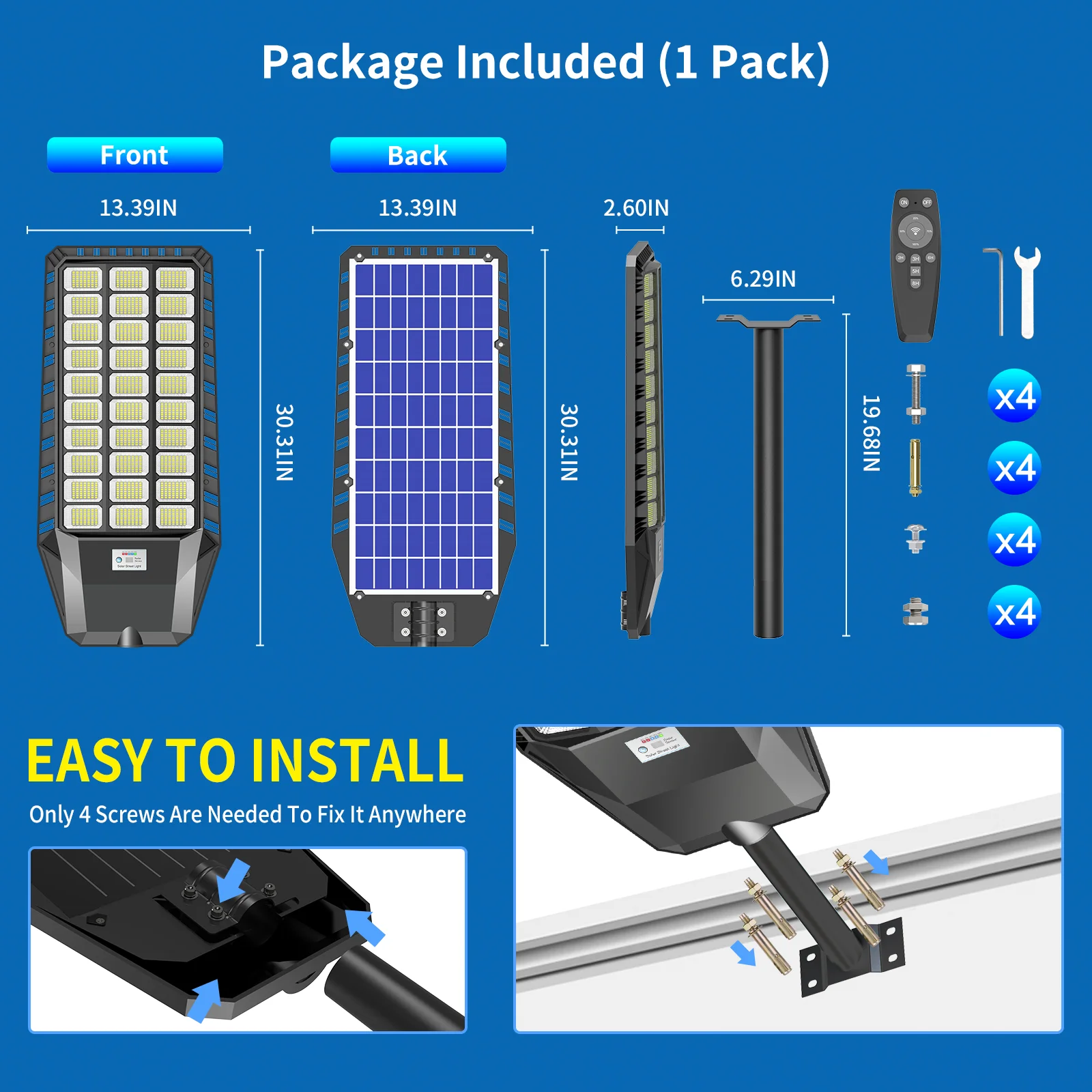 

US Warehouse Ready Local Stock High Brightness IP65 Solar LED Street Light for Pathway Garden Yard Commercial Lighting 2 Pack