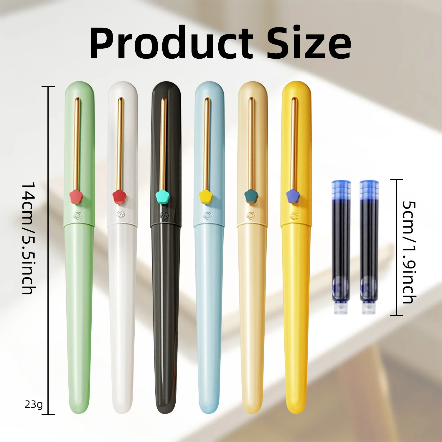 6 Colors Multipack Hero 616 Vintage Fountain Pen Hidden Hooded Fine Iridium Nib Fluent Writing No Skipping No Paper Scratching