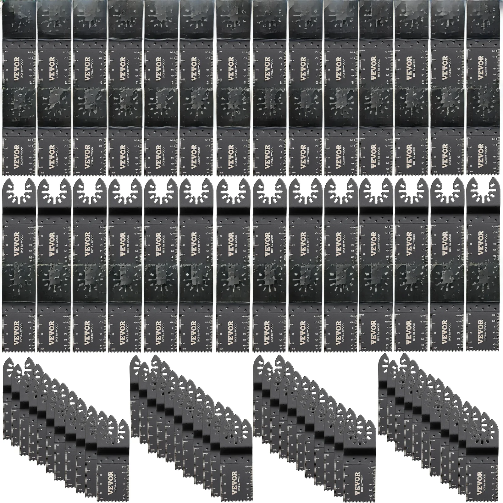 SucceBuy 100 STKS Oscillerende Zaagbladen Quick Release Multitool Blades Kit HCS Tool Blades Cut Cutter voor Hout Plastic Metalen Nagel - afbeelding 2