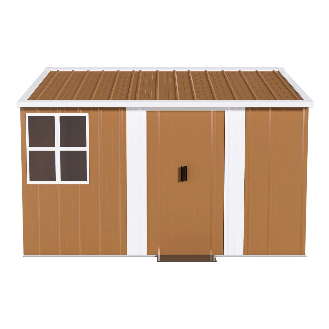 Stahl Garden Shed 184x116cm – Weather-Resistant Metal Shed with Windows, Lockable Door & Ventilation, No Floor – Ideal for Storing Garden Tools, Bicycles, and More