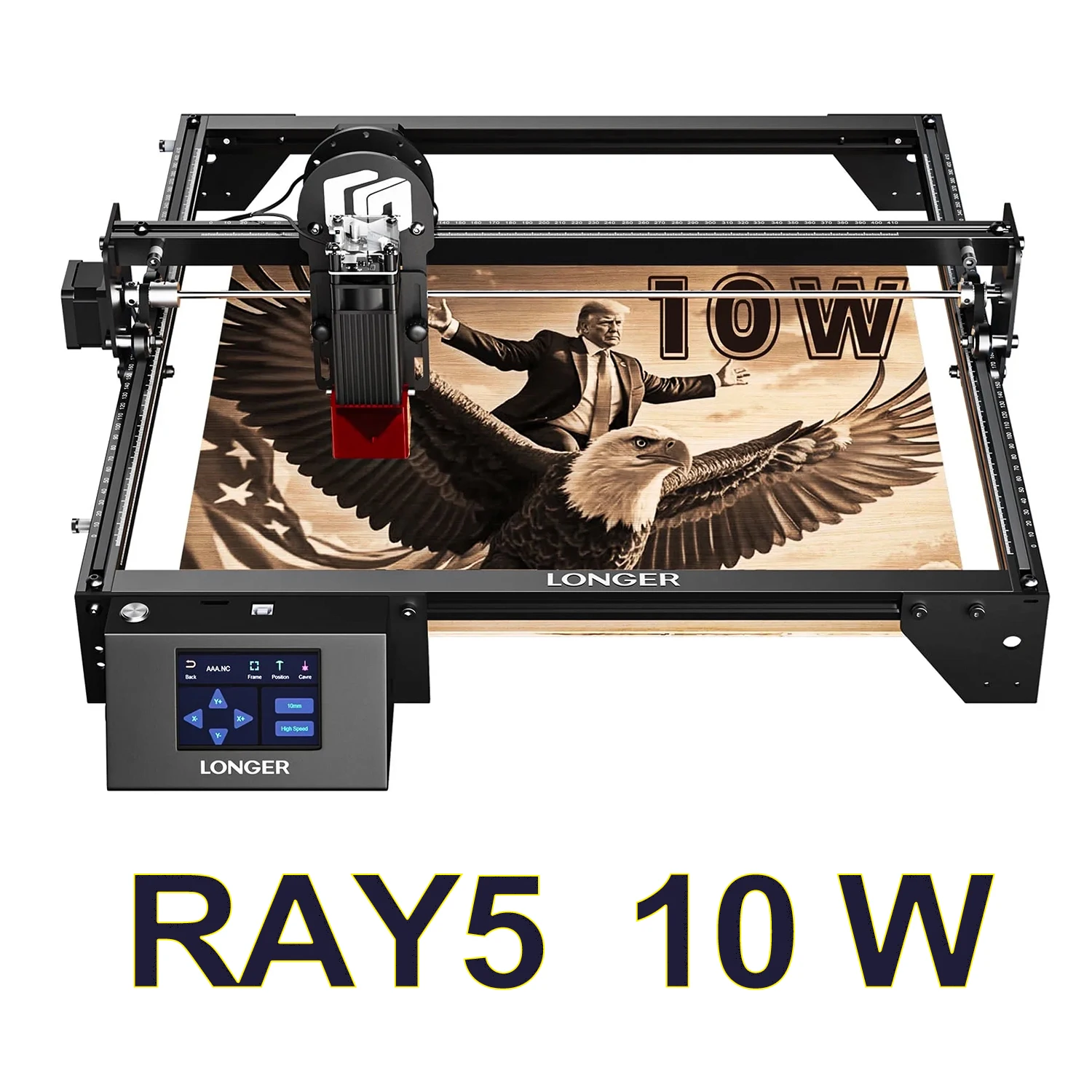 LONGER RAY5 Smart Laser Cutter Graveermachine 20W 10W 5W Graveer- en snijmachine 400x400mm WiFi Touchscreen voor hout, acryl, leer, doe-het-zelf werkplaats, knutselwerk, cadeaus, compatibel met